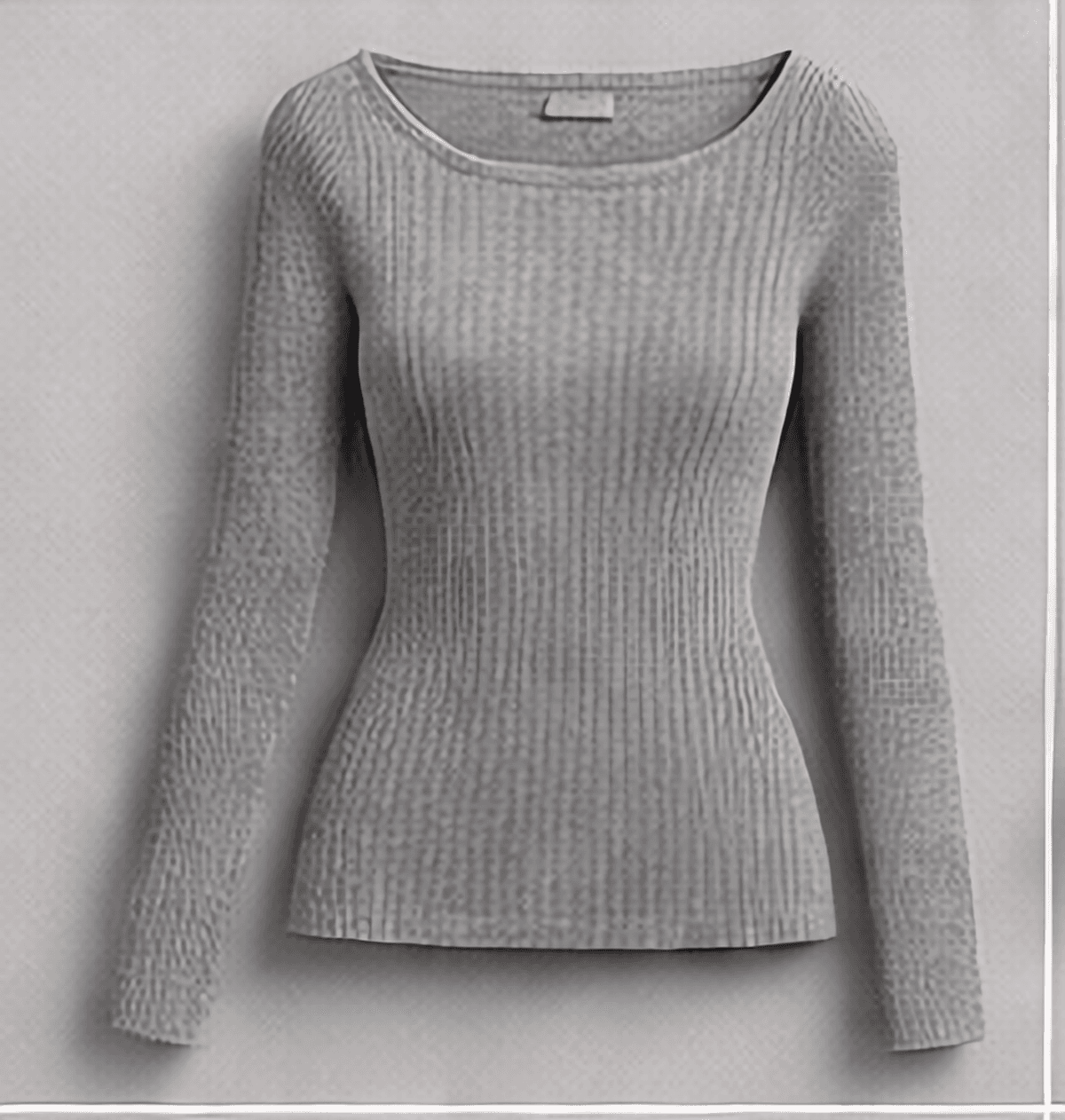 リブニットトップス（グレー）