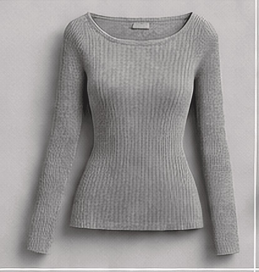 リブニットトップス（グレー）