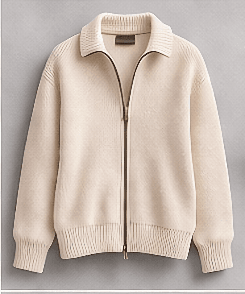 ハーフジップニット（アイボリー）