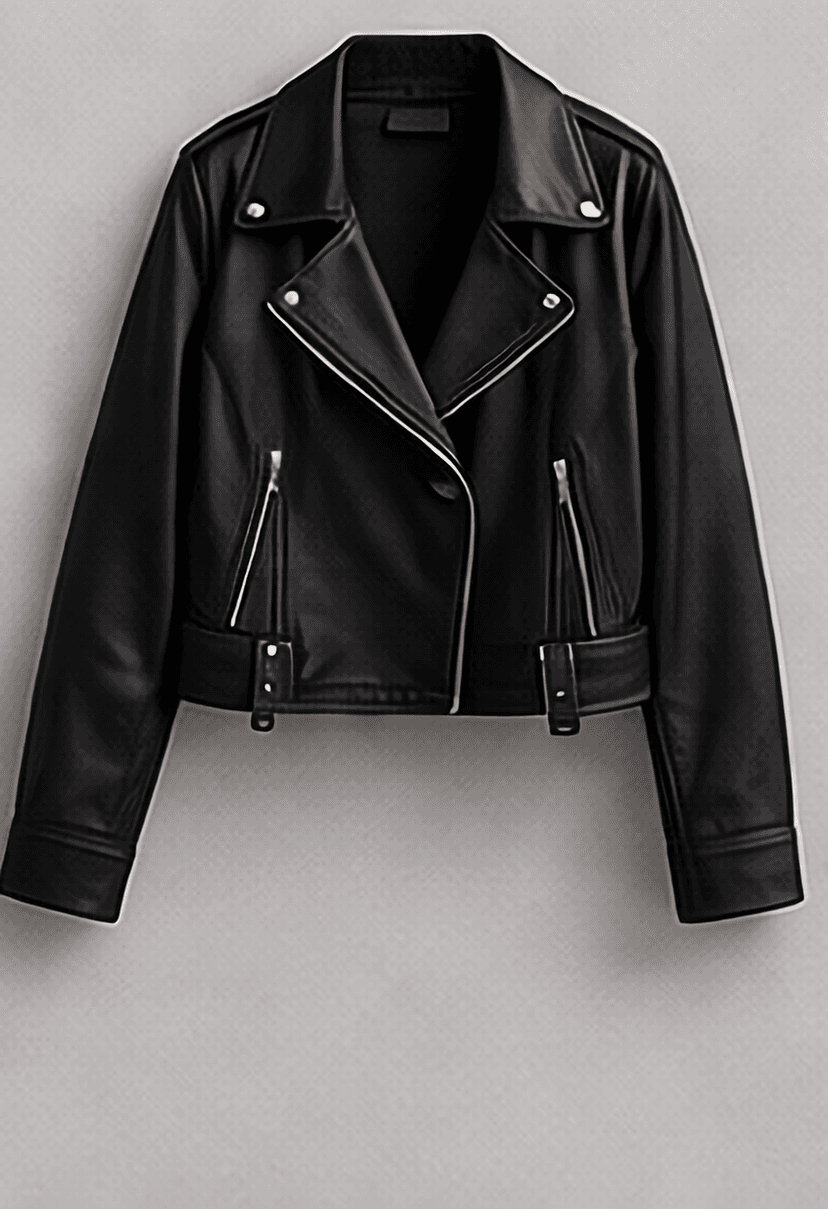 フェイクレザーライダース（ブラック）